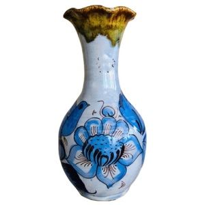 Tonala Mexican Vintage Glazed Pottery Vase